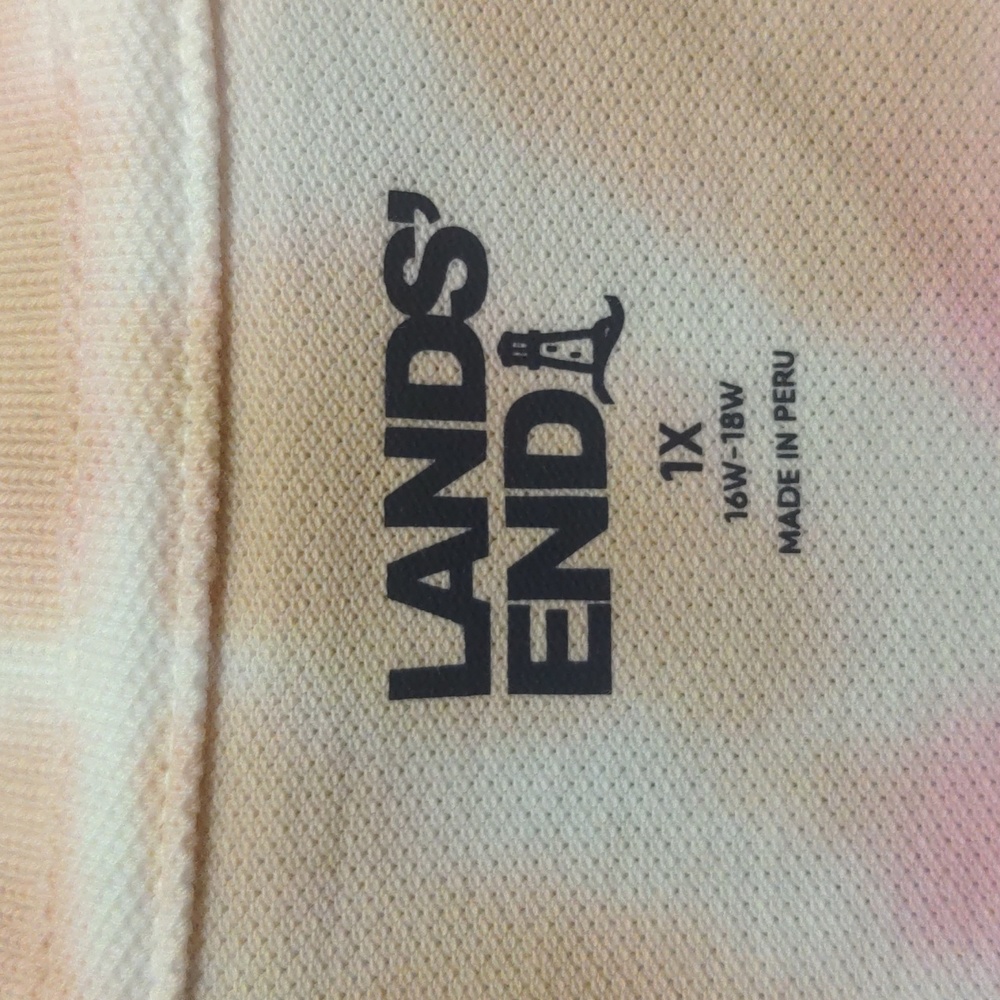 LANDS' END TIE DYE POLO 1X - Picture 3 of 9